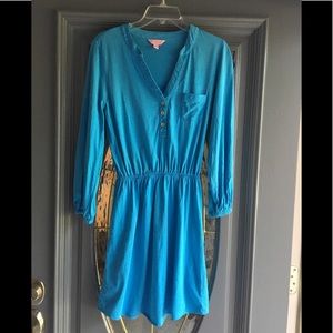 👗LILY PULITZER Aqua Blue knit dress,Small